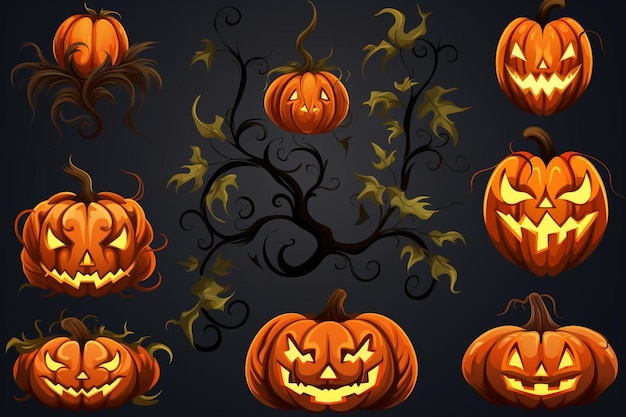 Halloween design elements