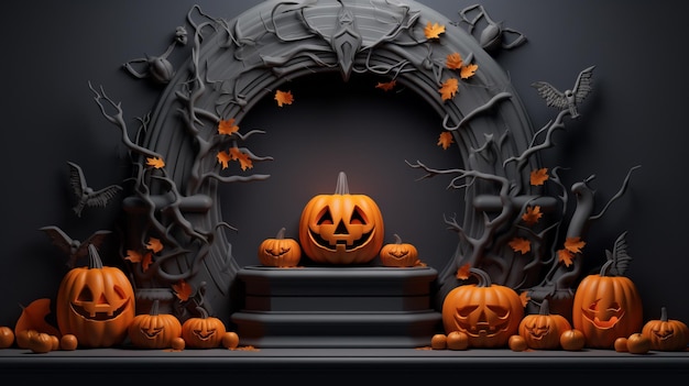 Halloween Display Podium Decoration Background