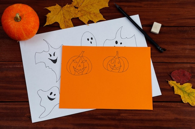 Halloween DIY Cute pumpkins and paper ghosts Stepbystep instruction