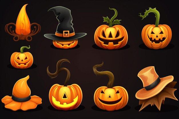 Photo halloween element collection on white background