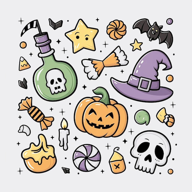 Photo halloween element collection