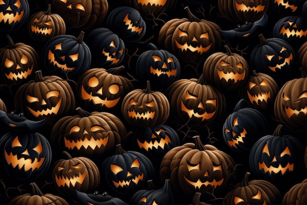 Halloween Event Happy Halloween Halloween spooky background scary pumpkins scene Generative AI