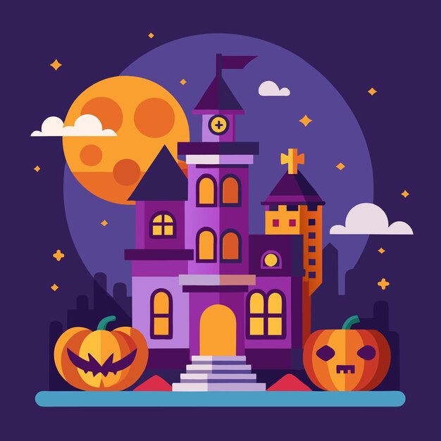 Photo halloween flat design illustration for festive visuals