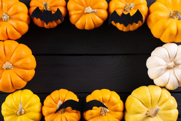 Halloween frame of pumpkins