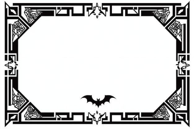 Photo halloween frame with bats and spider webs