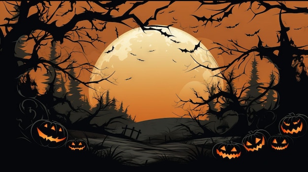 halloween frame wood frame halloween illustration Ai generated high resolution Halloween illustration on white background