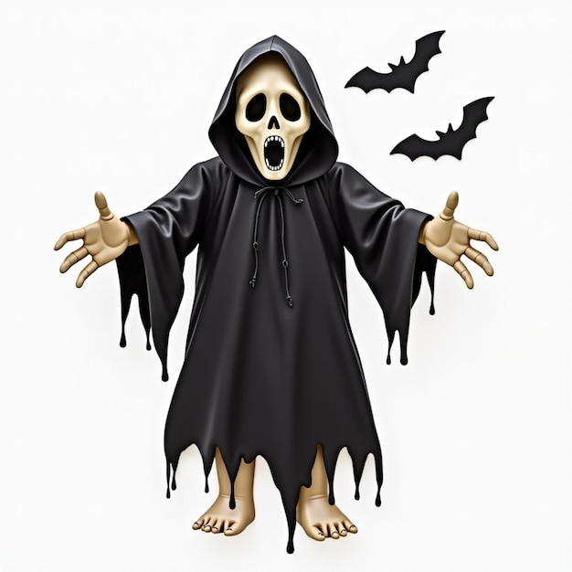 Photo halloween ghost character with a white background