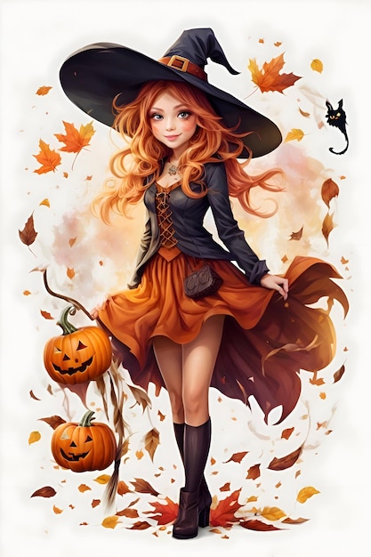 Halloween girl illustration