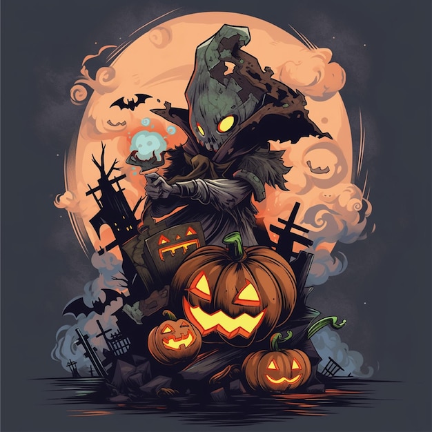 halloween graphic tshirt artwork illustration