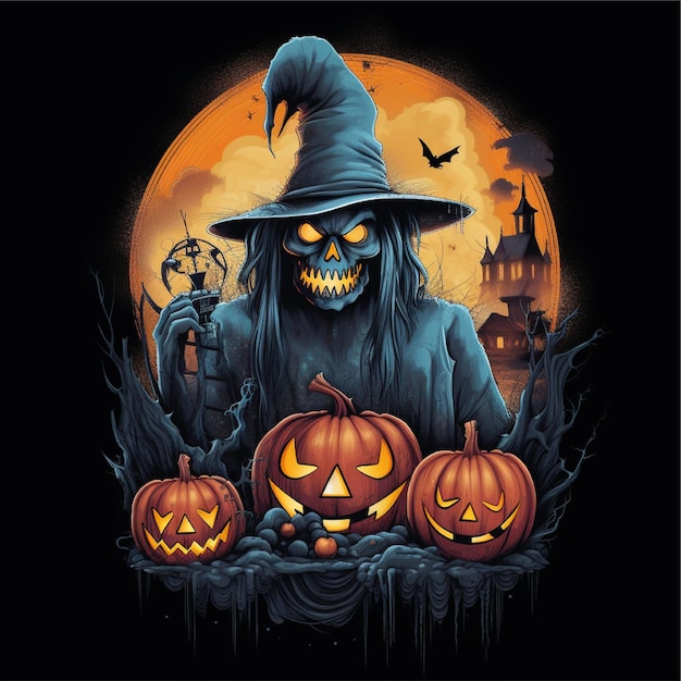 halloween graphic tshirt artwork illustration