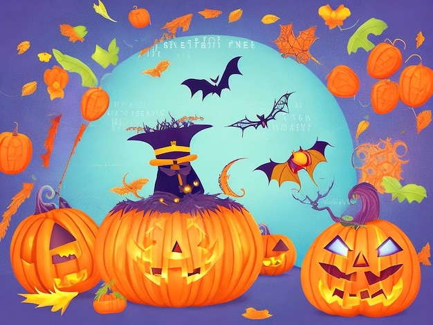 Halloween greeting card for the celebration of festival