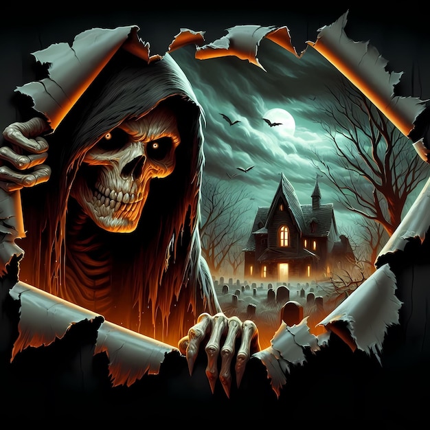 Photo halloween grim reaper illustration