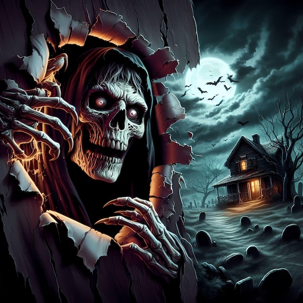 Photo halloween grim reaper illustration