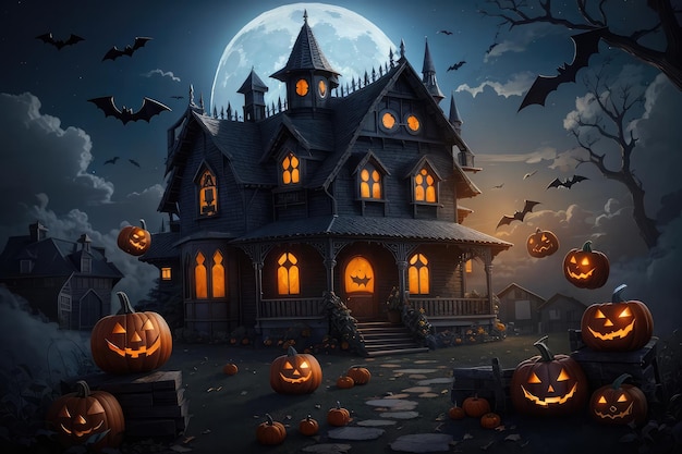 Halloween haunted house photo