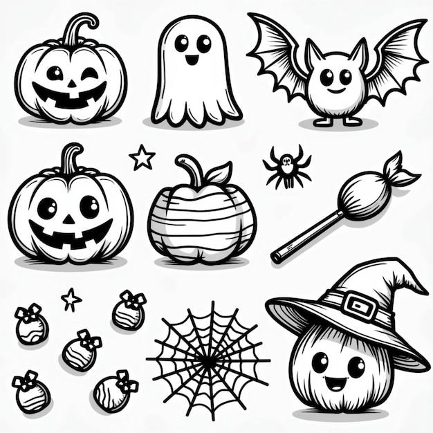 Halloween Icon Set Spooky Designs