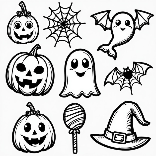 Halloween Icon Set Spooky Designs