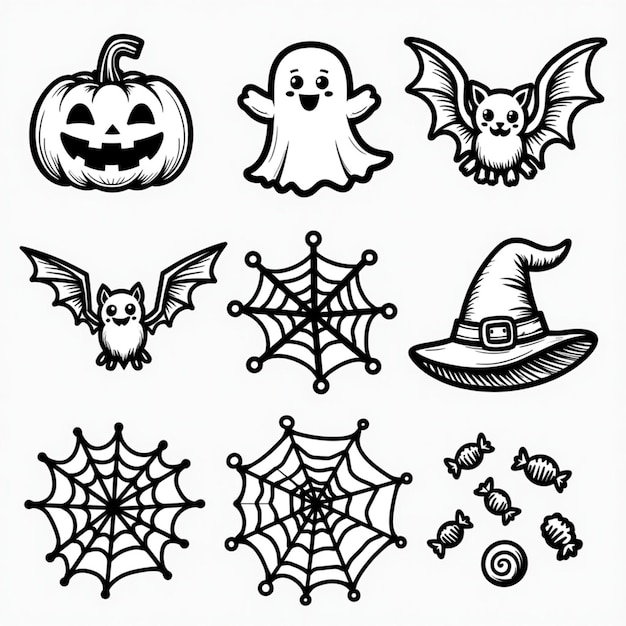 Halloween Icon Set Spooky Designs