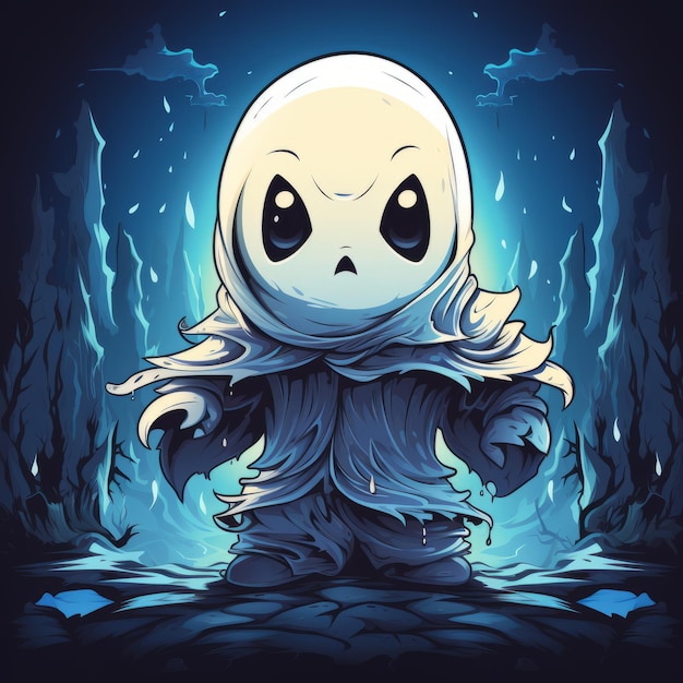 Halloween illustration of a ghost art design