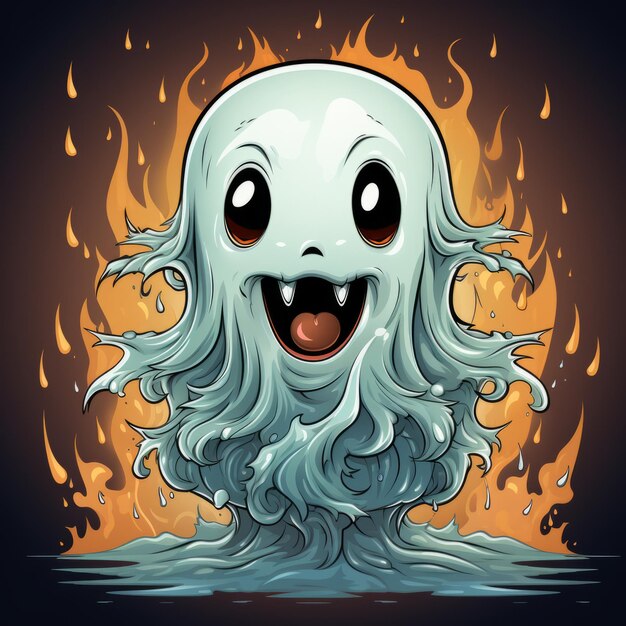 Halloween illustration of a ghost art design