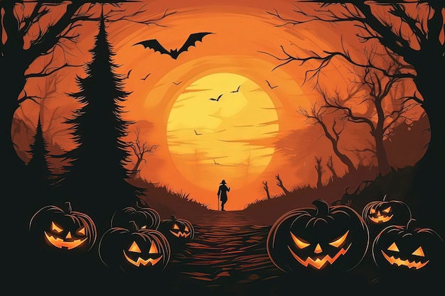 Halloween IllustrationAI technology generated image