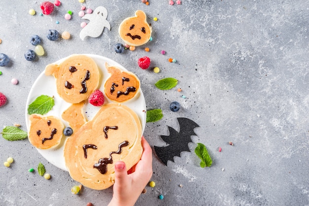 Halloween kids funny pancakes