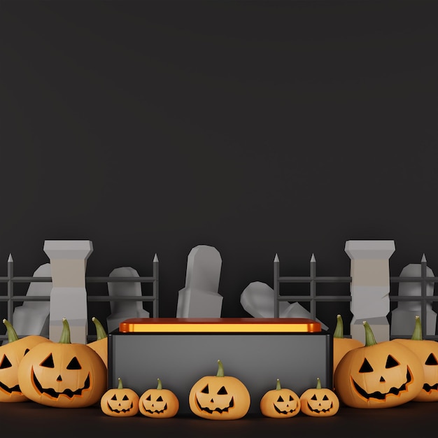 Halloween mockup podium for product presentation