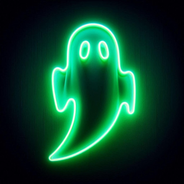 Photo a halloween neon ghost