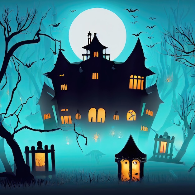 Halloween Night Concept Theme Background Image Illustration