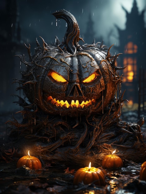 halloween october 31 the holiday of dead candles and pumpkins