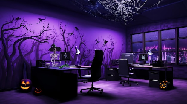 Photo halloween office room