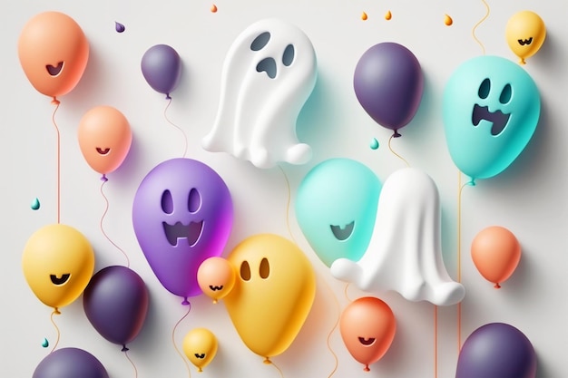 Halloween party balloons background