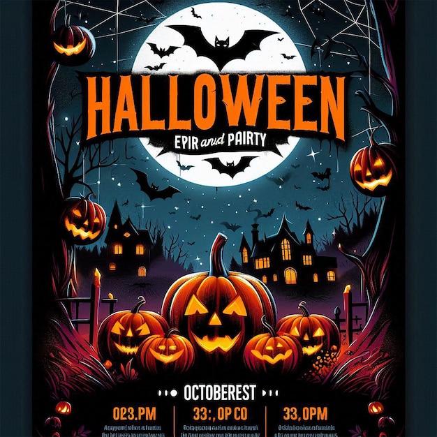 Photo halloween party flyer template