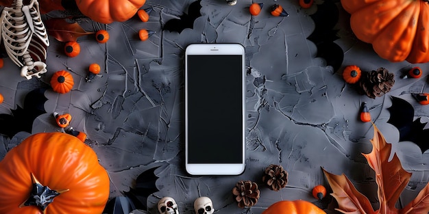 Photo halloween phone mockup