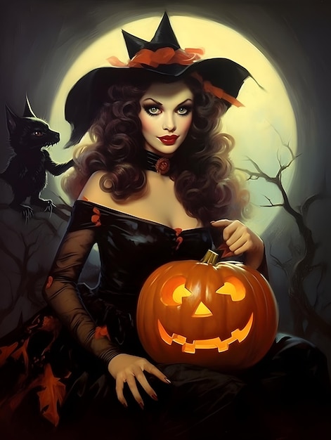 Halloween poster background design pumpkin