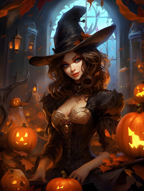 Halloween poster background design pumpkin