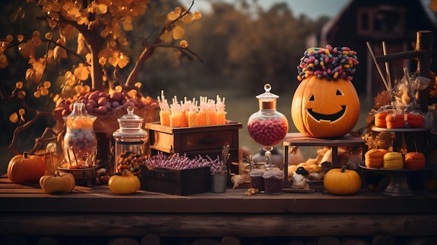 Halloween poster background design pumpkin