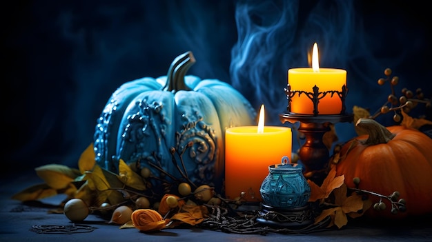 Halloween poster background design pumpkin