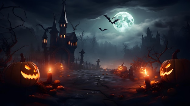 Halloween poster background design pumpkin