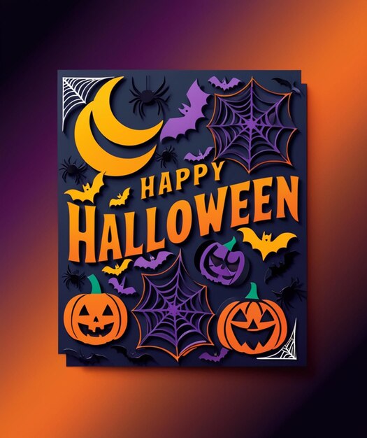 Photo a halloween poster for happy halloween with pumpkins on the cover