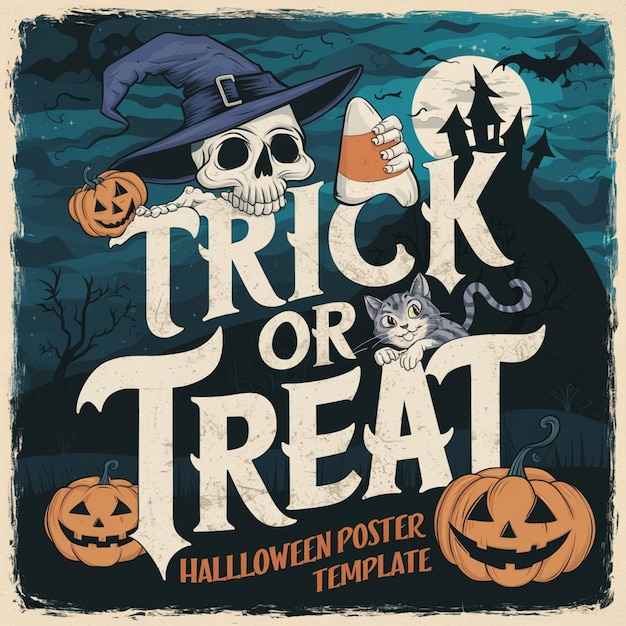 Photo halloween poster template