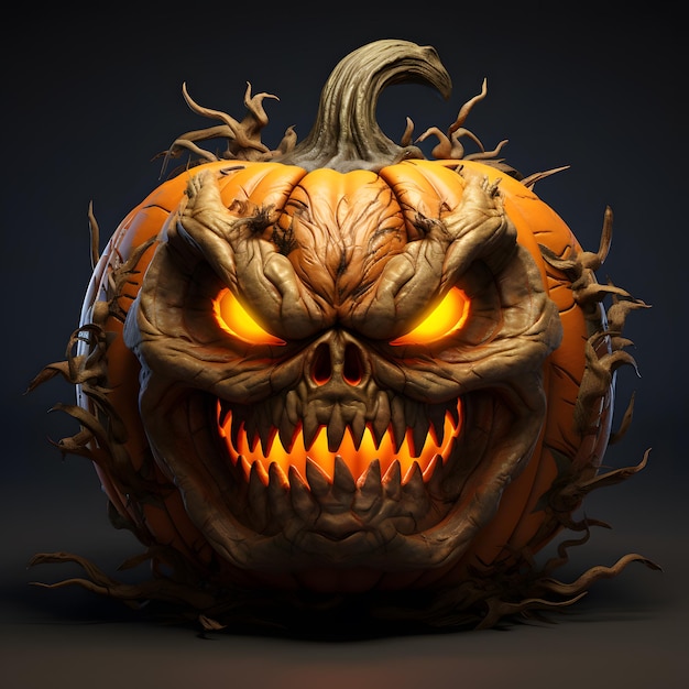 halloween pumpkin 3d scary design for halloween