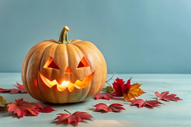 Halloween pumpkin against dark background