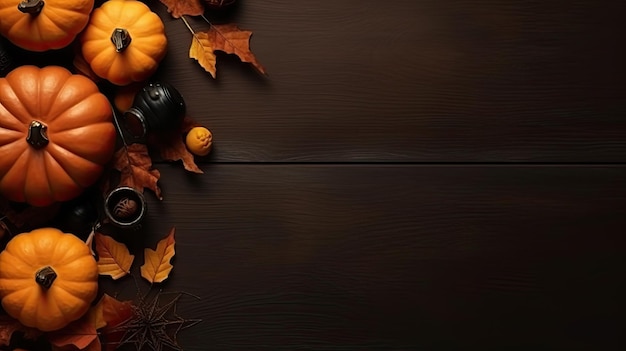 Halloween pumpkin autumn spooky season background AI Generated