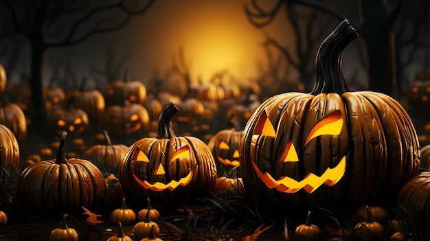 halloween pumpkin background template banner