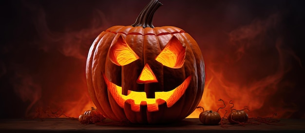 halloween pumpkin background with halloween decorations