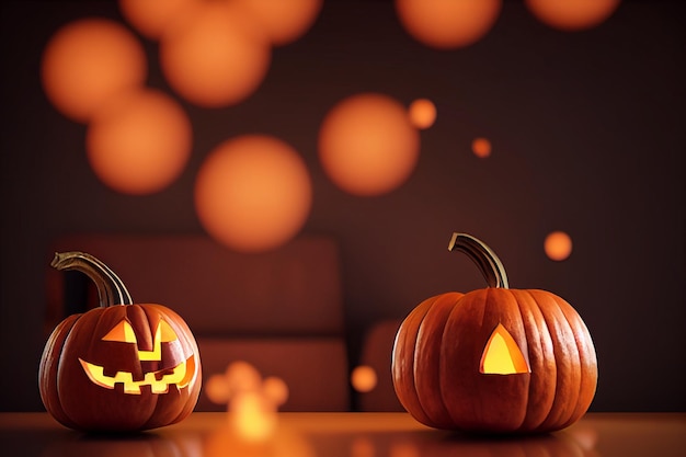 halloween pumpkin on black 3d render