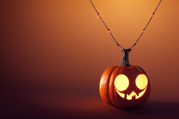 halloween pumpkin on black render 3d illustration