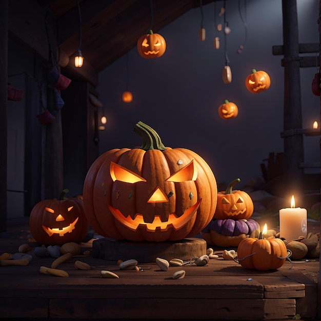 halloween pumpkin candle background