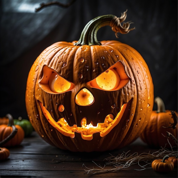 Halloween pumpkin closeup JackOLantern