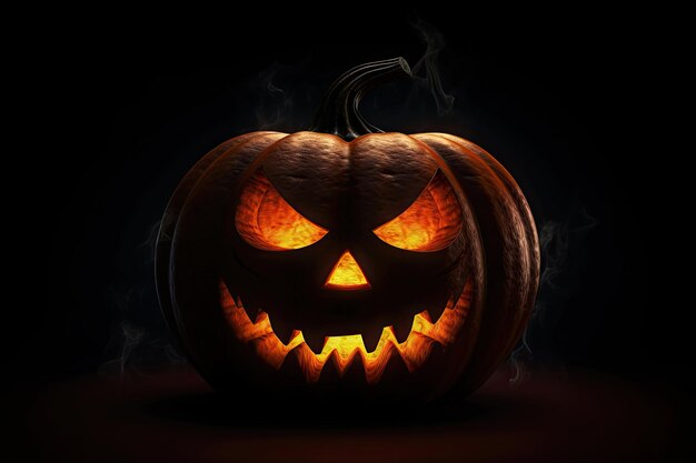 Halloween pumpkin on dark background Generative AI